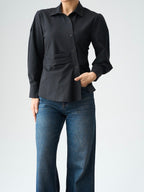 Black Waist Detail Shirt