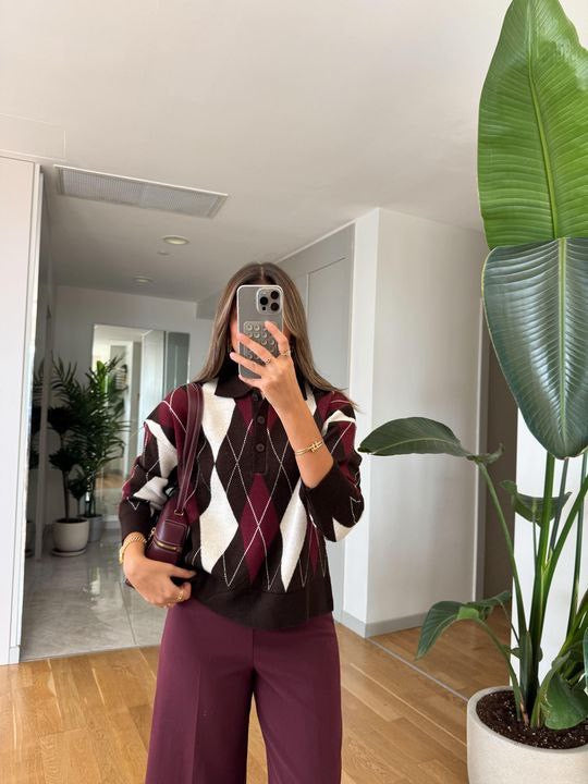 Argyle Knit Sweater
