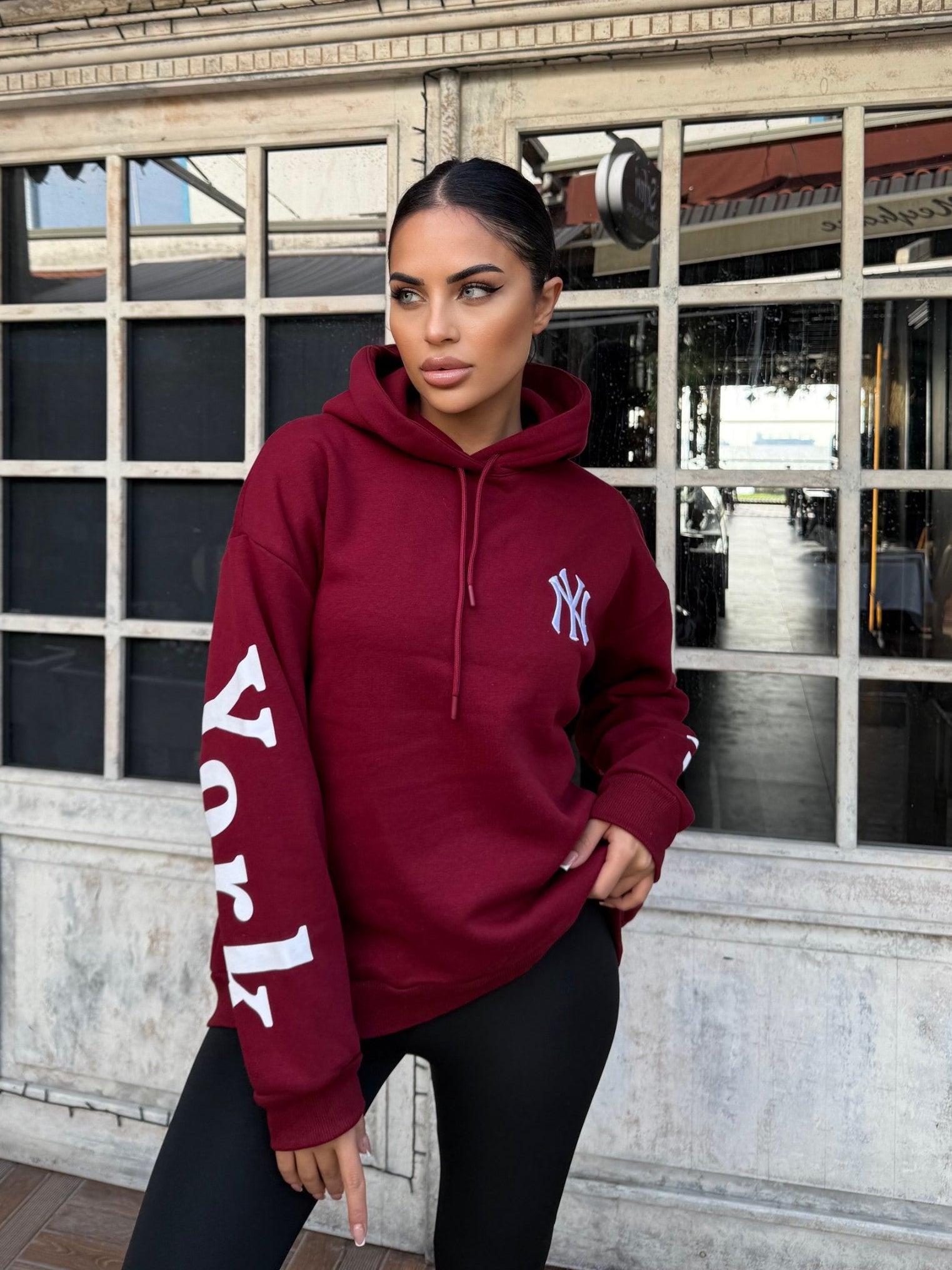 Burgundy NY Hoodie
