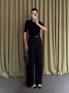 Formal Black Fabric Pants