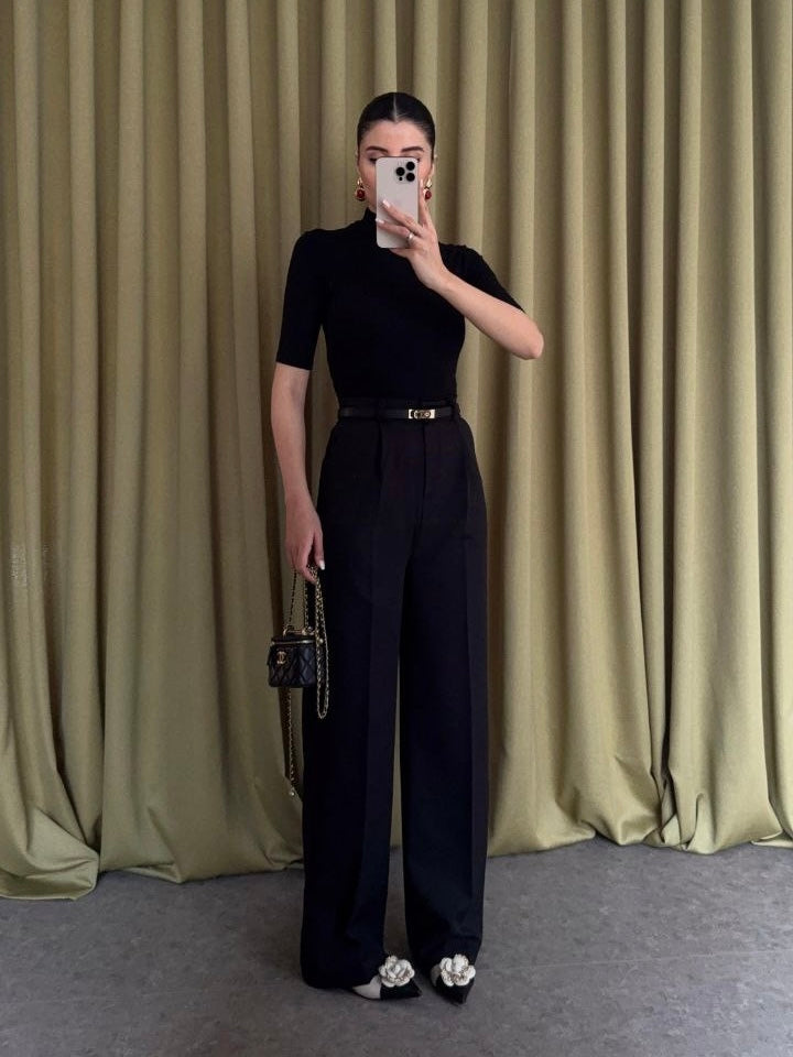 Formal Black Fabric Pants