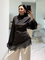 Brown lace blouse