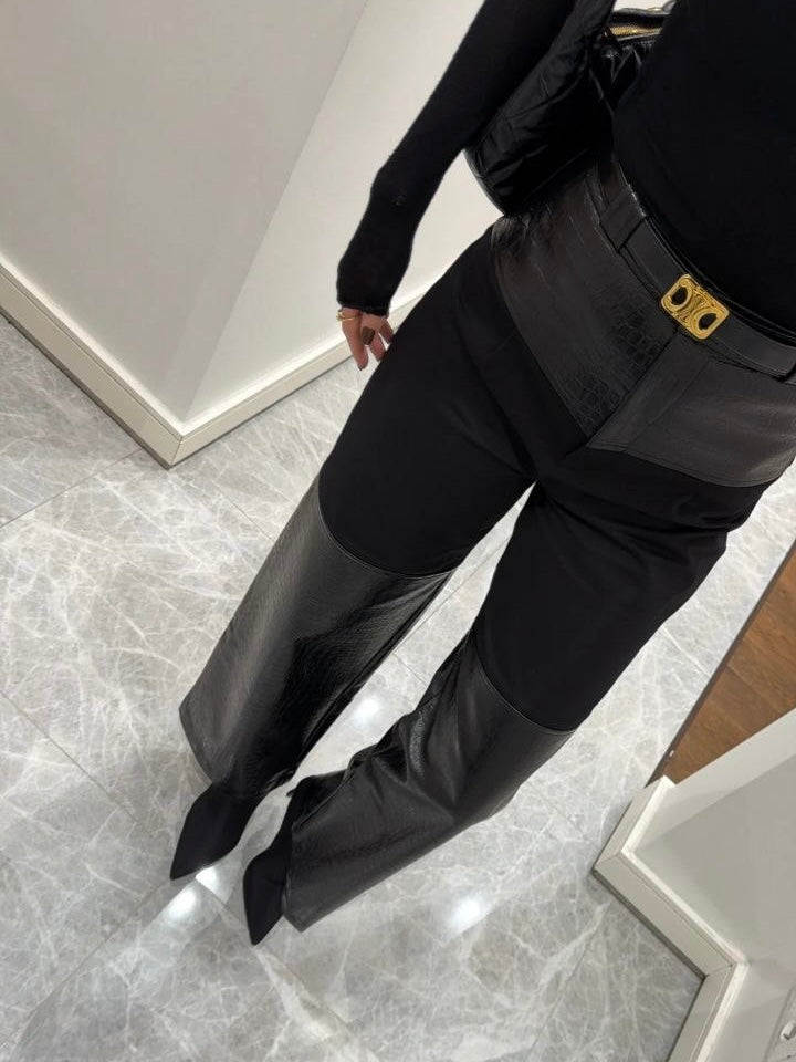 High-Waist Leather Pants
