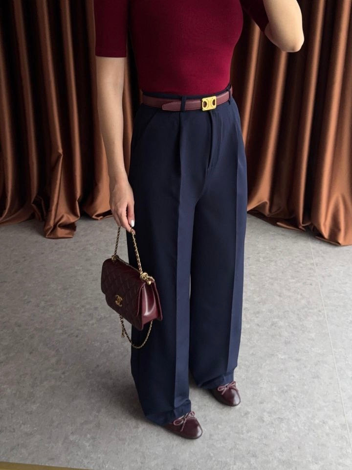 Formal Navy Fabric Pants