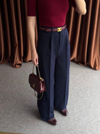 Formal Navy Fabric Pants