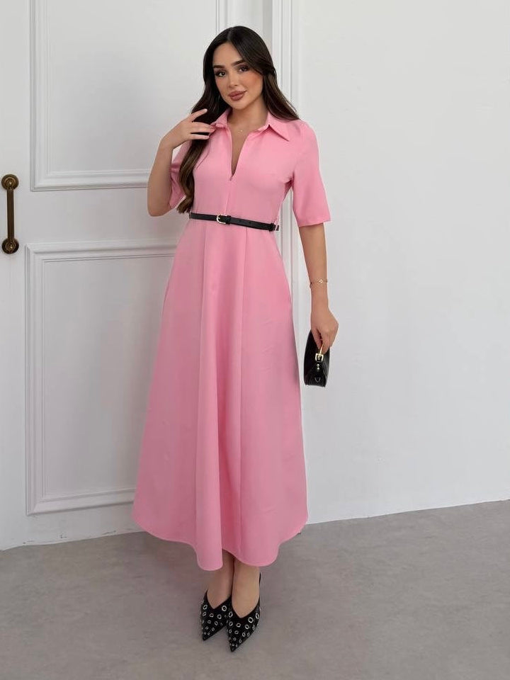 Blush Pink Belted Dress