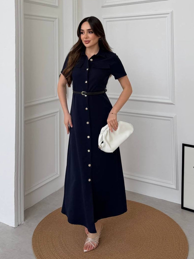 Navy Utility Shirt Dress