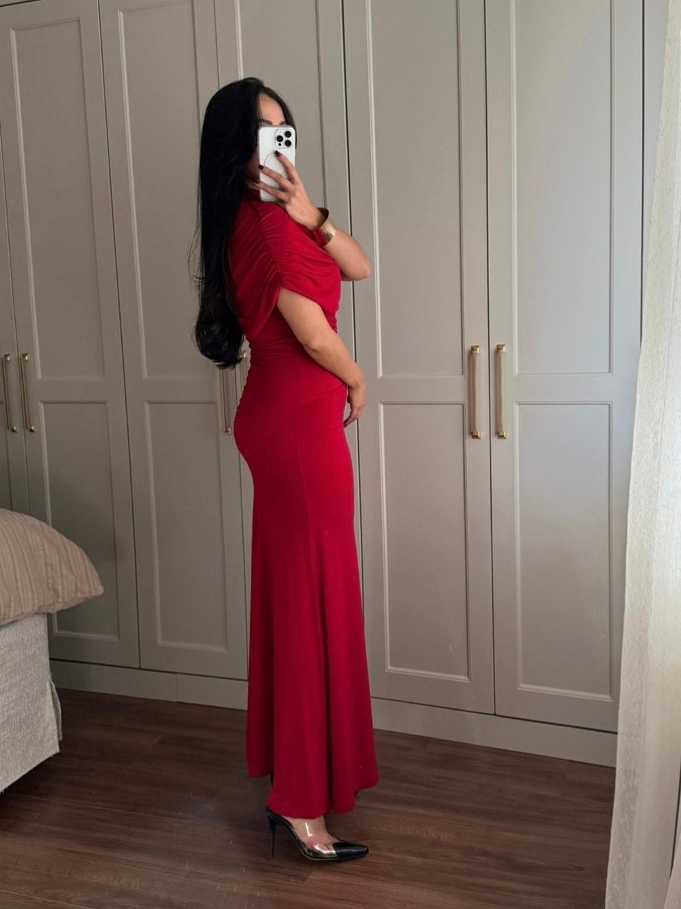 Crimson Royal Draped Dress