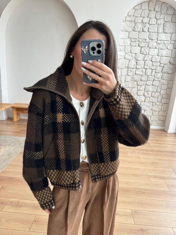 Checked Brown Wool Jacket