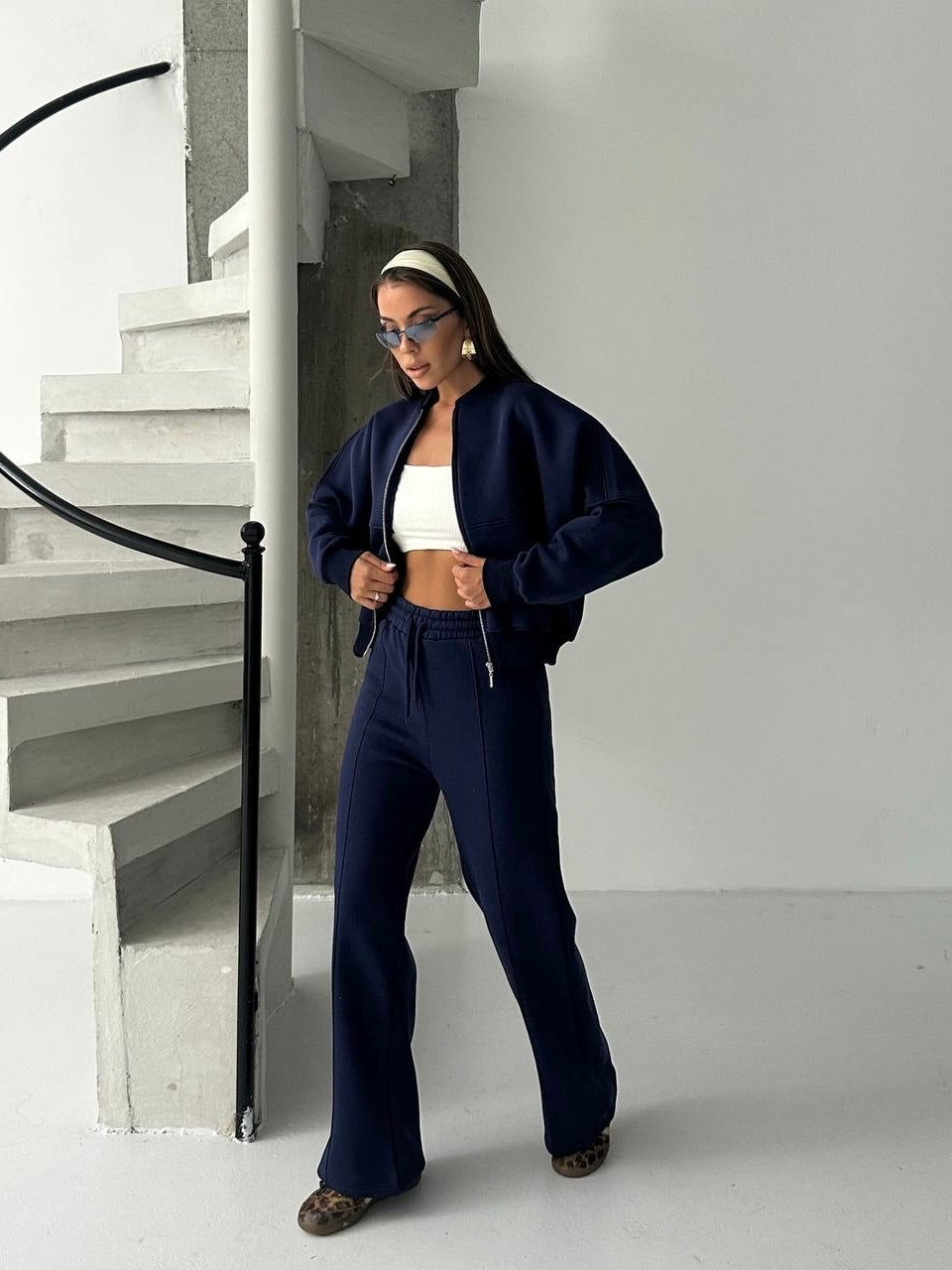 Navy Zip-Up Tracksuit