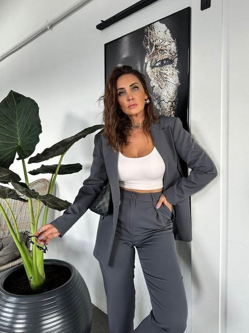 Elite Grey Blazer Set