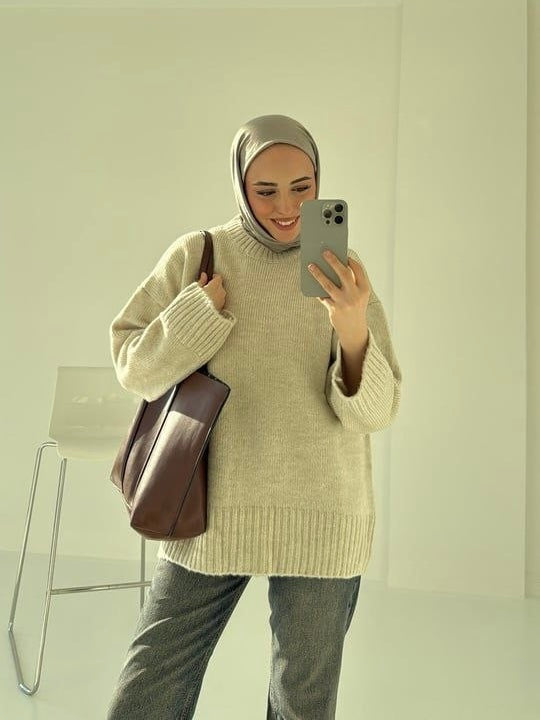 Beige Wool Sweater