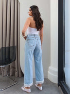 Lace Hem Wide Leg Jeans