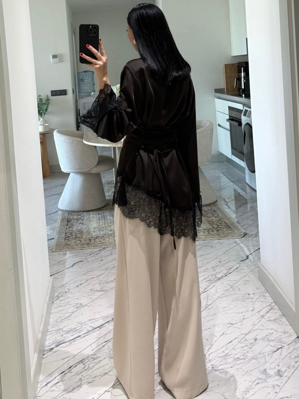 Brown lace blouse
