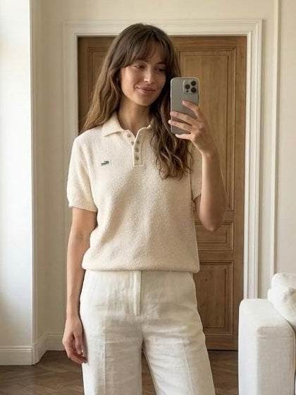 Lacoste White Knit Top