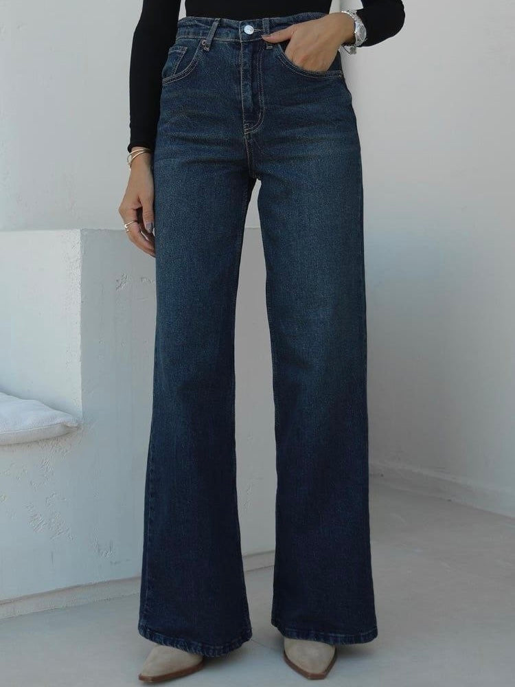 ZARA Straight Wide Leg Jeans