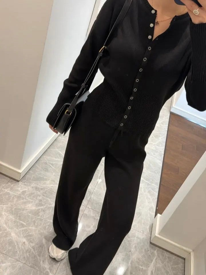 Elegant Black Wool Set