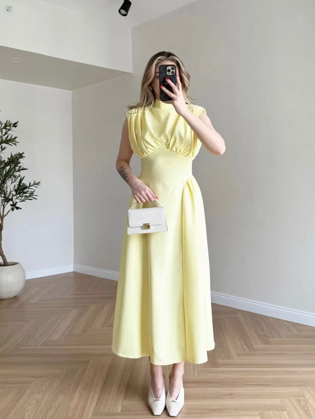 Butter Yellow Elegance Dress
