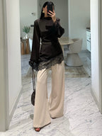 Brown lace blouse