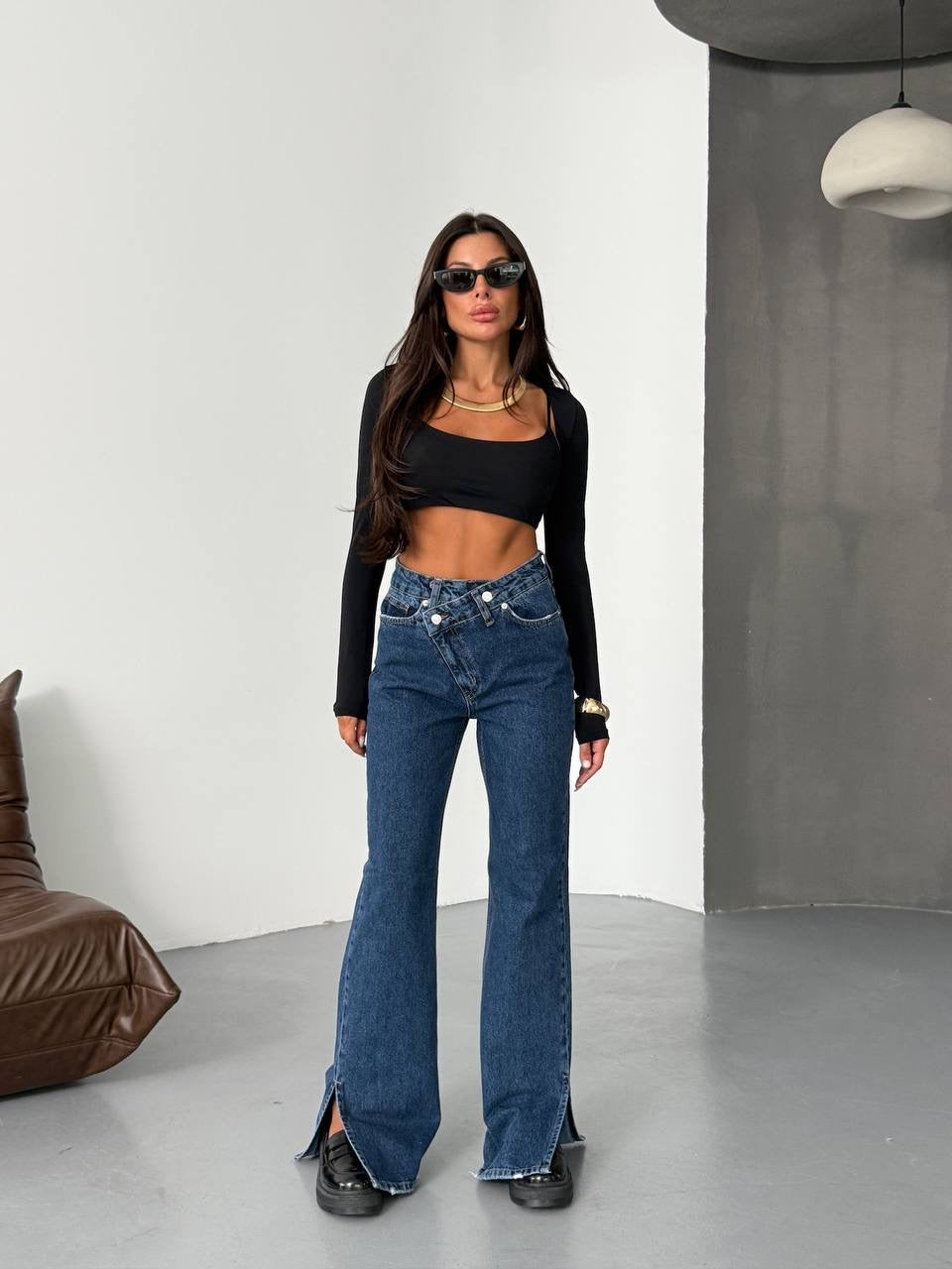 High Waist Straight Jeans