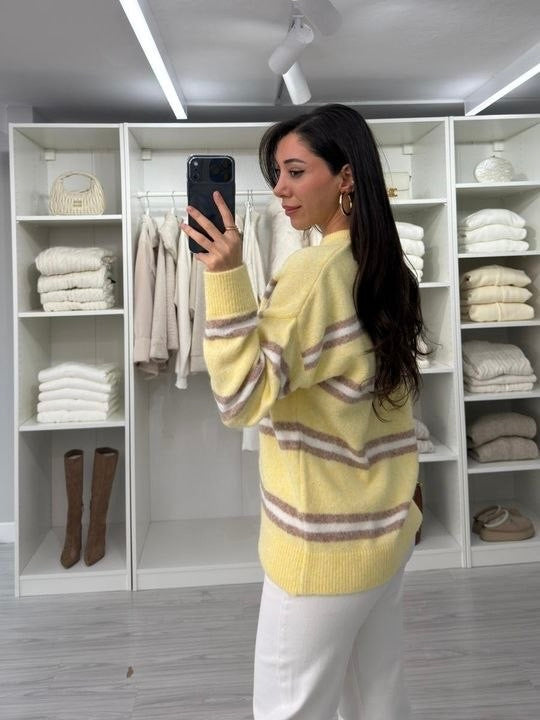 Sunny Striped Knit Sweater