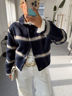 Navy Fluffy Jacket