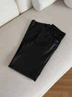 High Waist Black Leather Pants