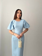 Blue Royal Puff Dress