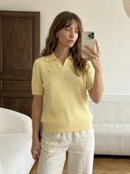 Lacoste Chic Ribbed Polo Top