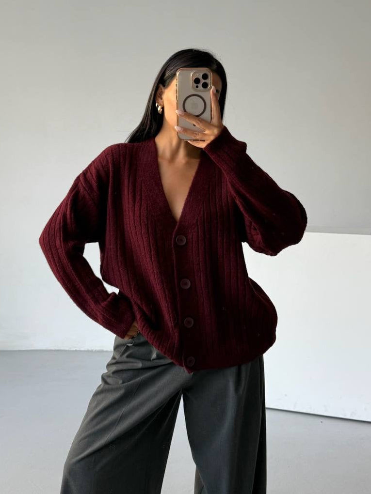 Burgundy Cardigan