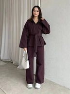 Burgundy Denim Set