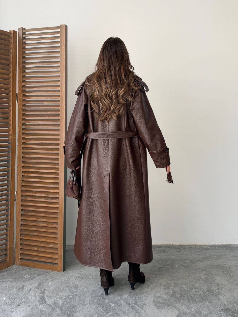 Leather Luxe Trench Coat