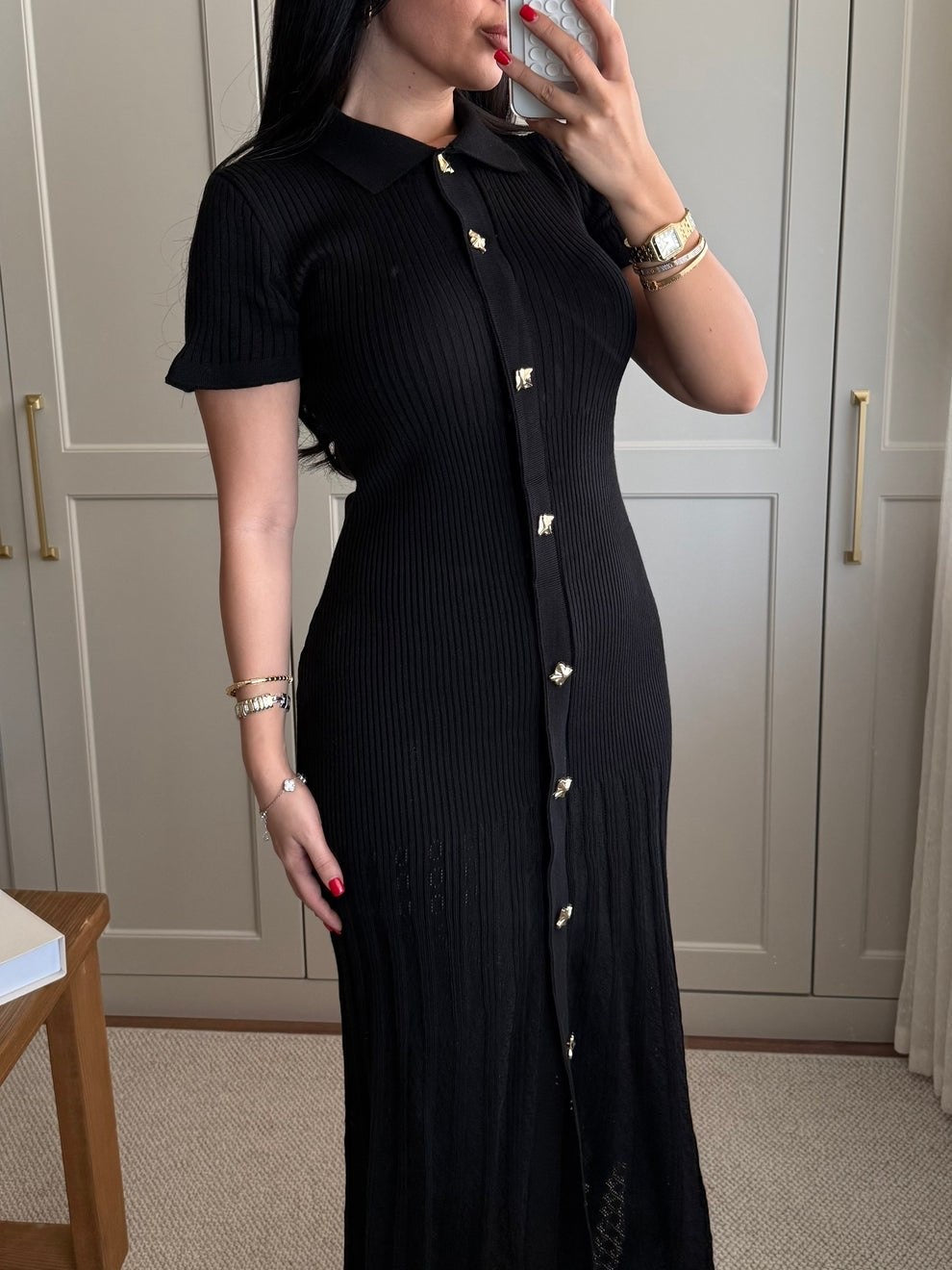 Midnight Elegance Knit Dress