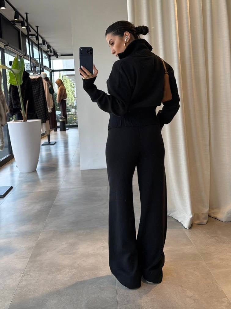 Black Bomber Two-Piece Set