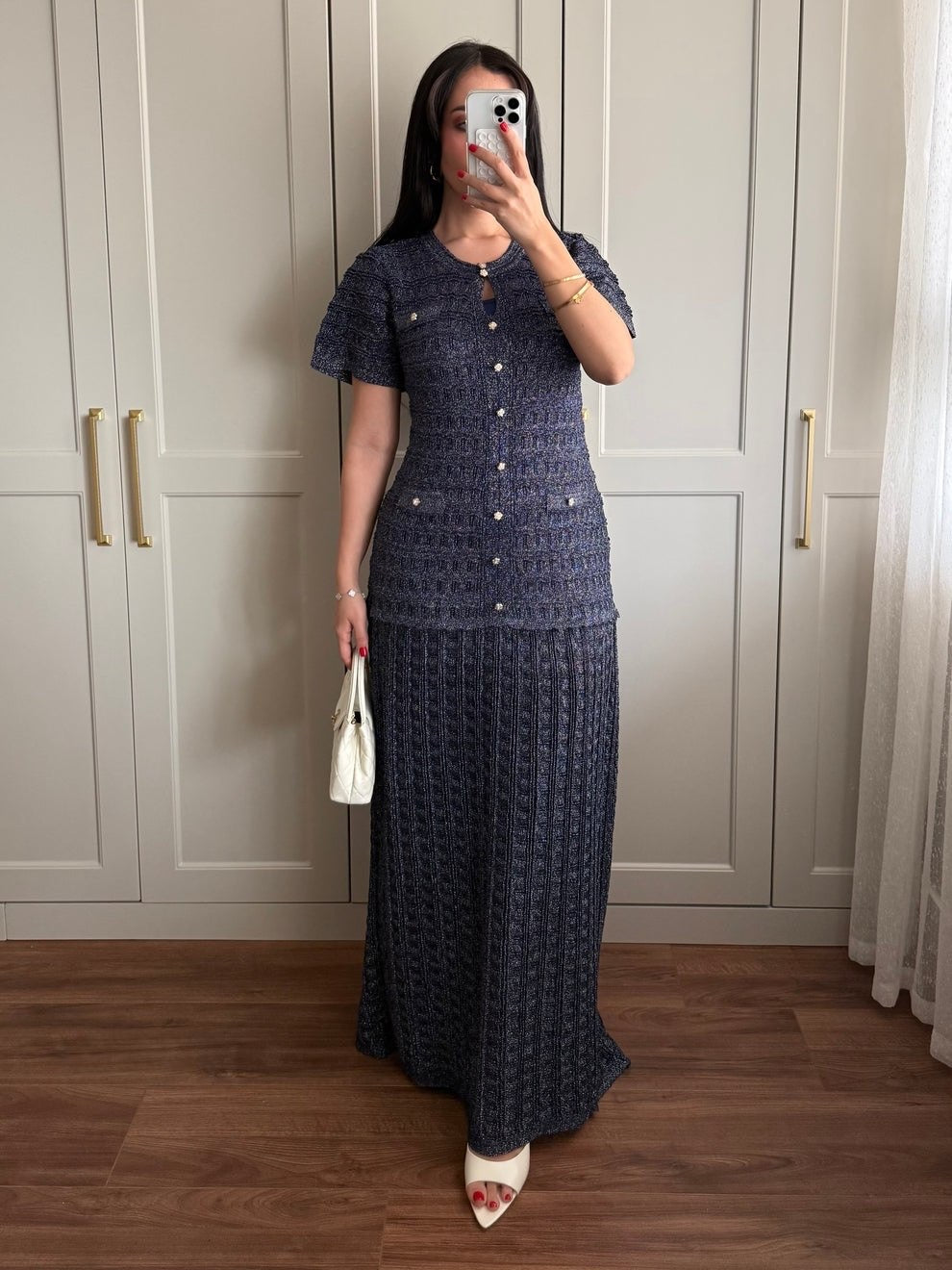 Sandro Tweed Maxi Dress