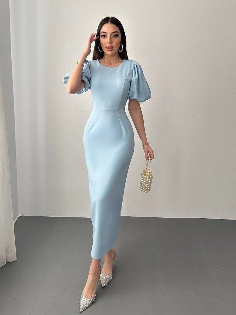 Blue Royal Puff Dress