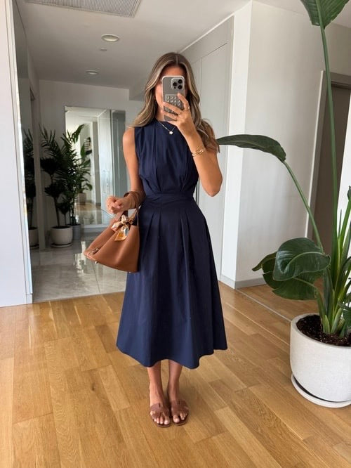 Elegant Navy Dress