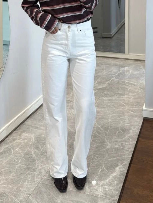 Zara White Straight Jeans