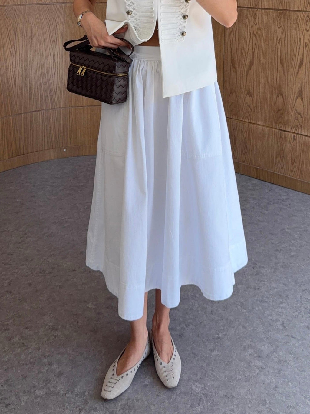 Essential Cotton Midi Skirt