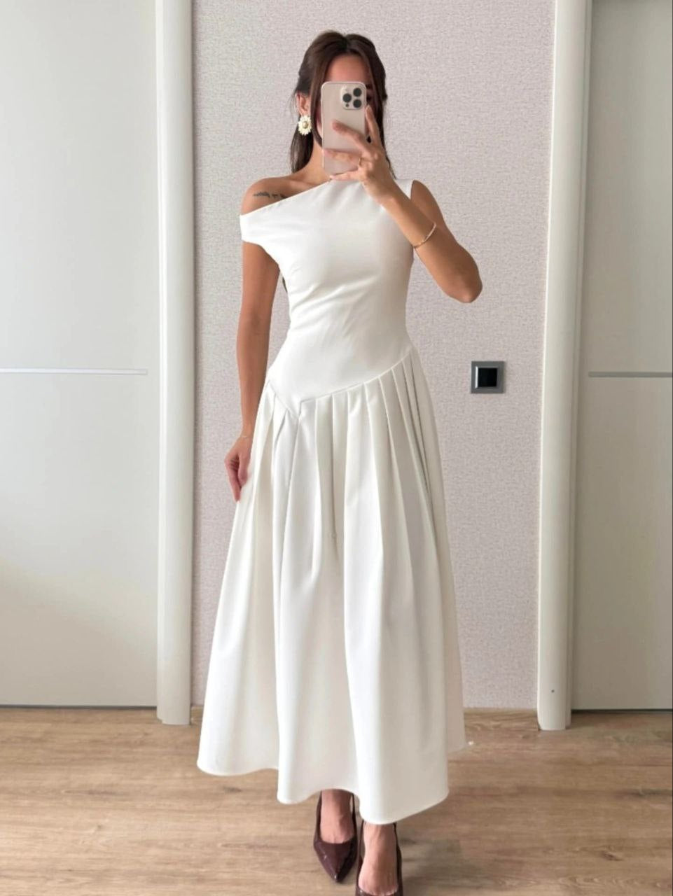 Ivory Flow Midi Dress