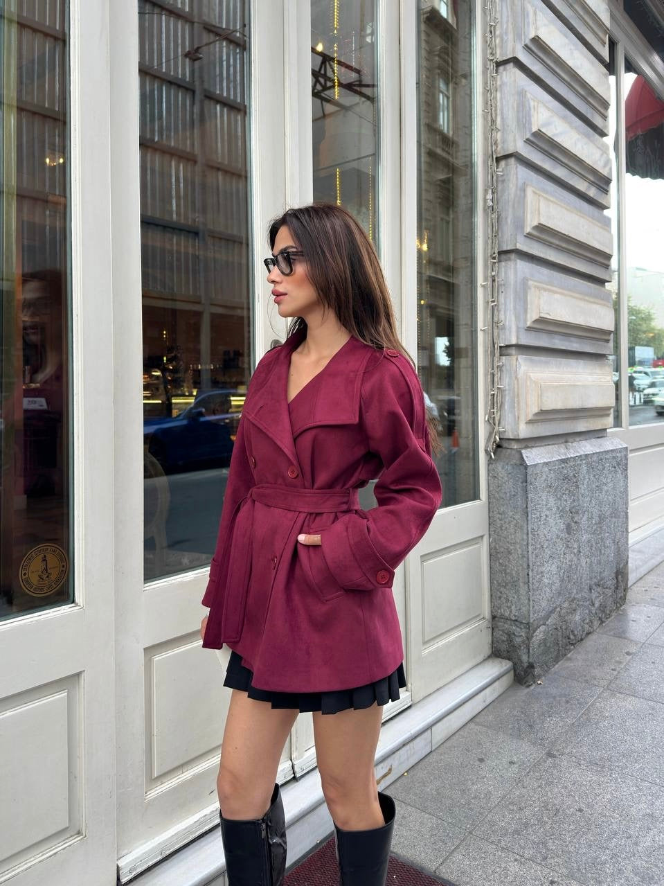 Burgundy Trench Coat