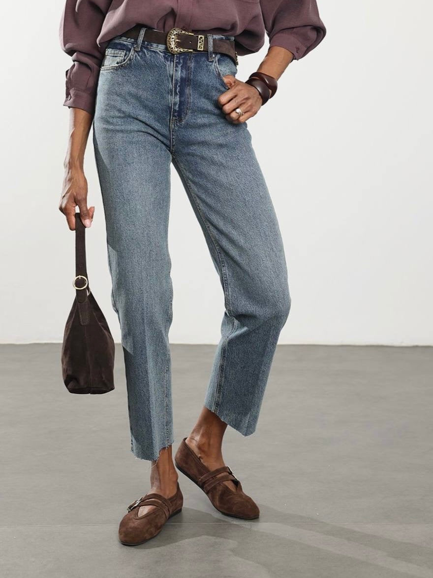 High Waist Straight Jeans