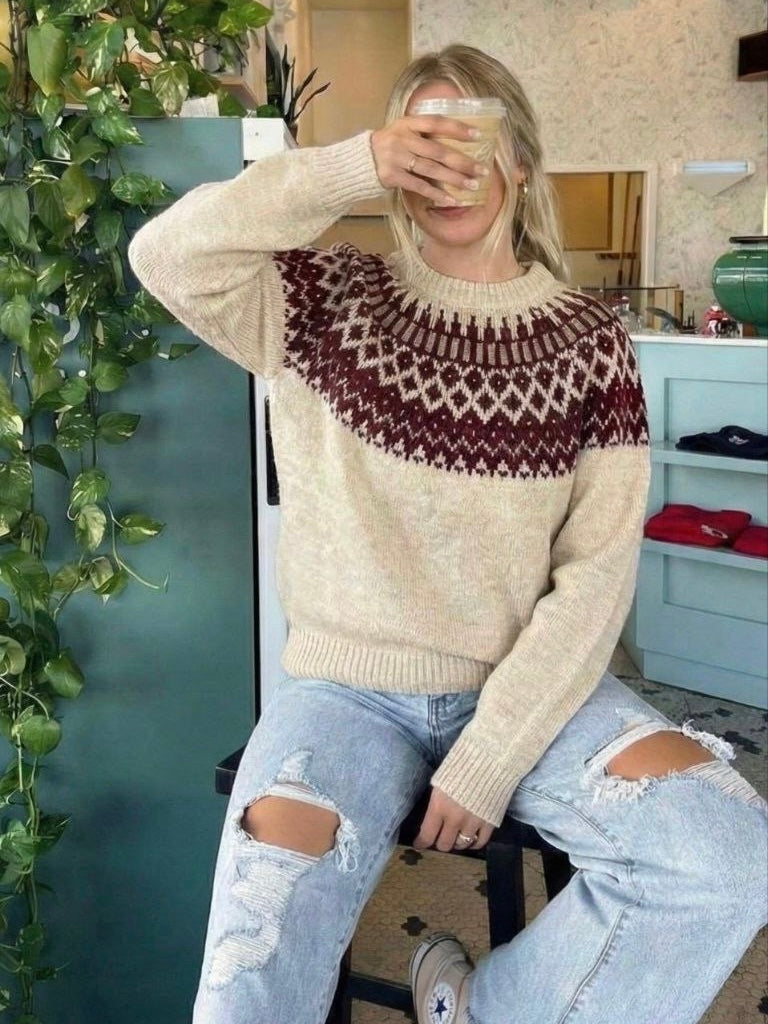 Beige Nordic Sweater