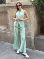 Mint Tailored Halter Set