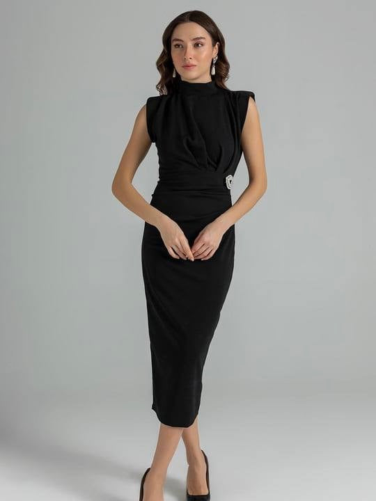H&M Black Elegant Midi Dress