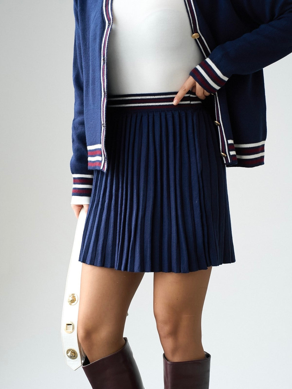 Navy Classic Stripe Cardigan