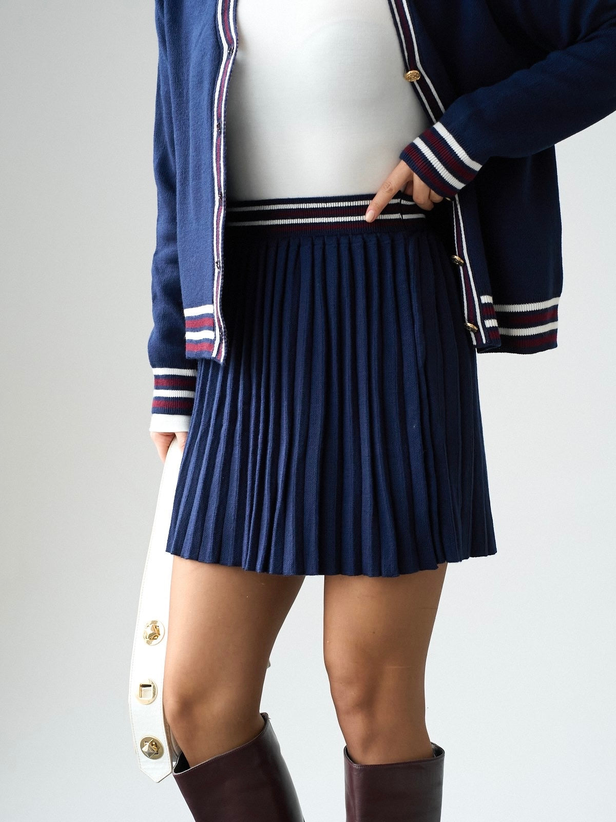 Navy Classic Stripe Cardigan
