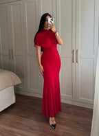Crimson Royal Draped Dress