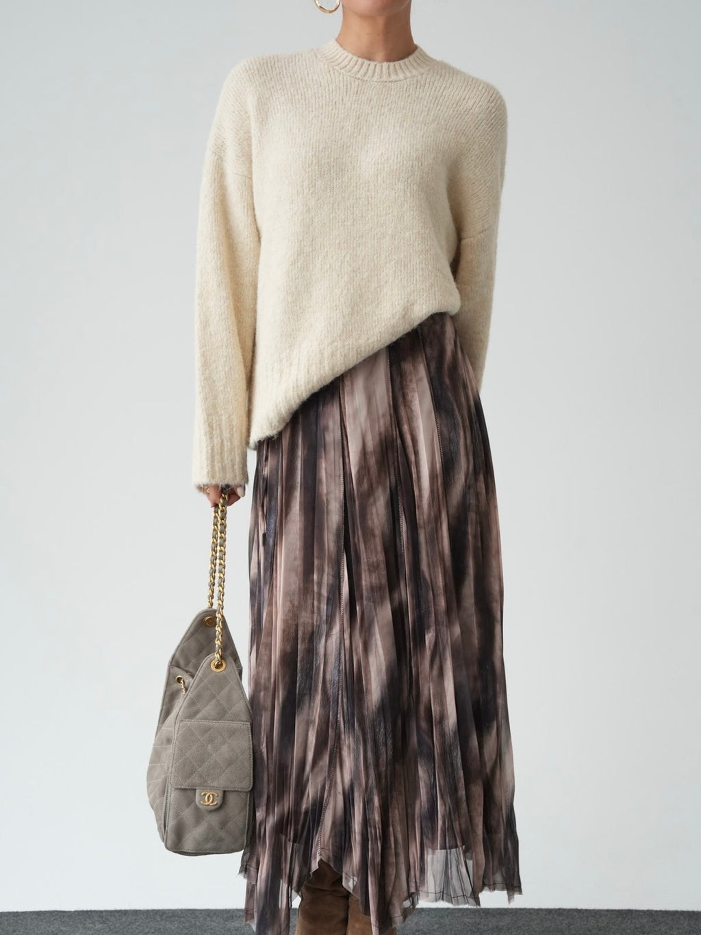 Cream Soft Fluffy Oversized Knit Sweater