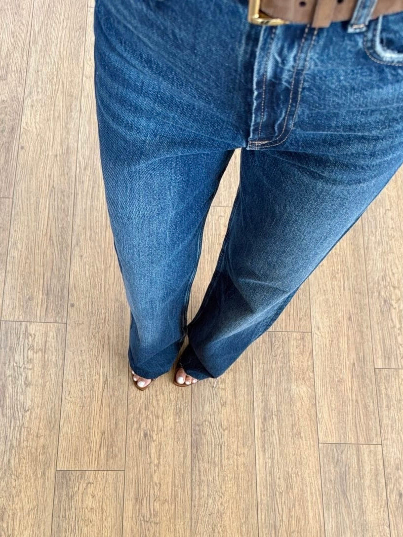 Zara Retro Blue Wide Jeans